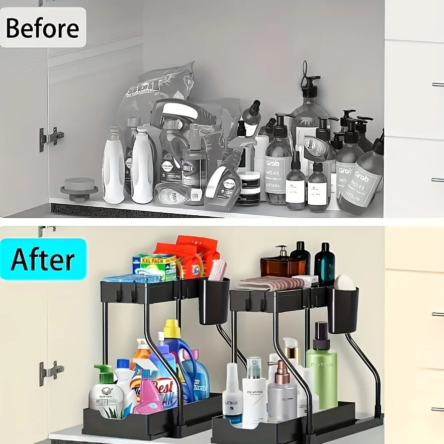 Organizador Extraíble de 2 Niveles para Cocina y Baño