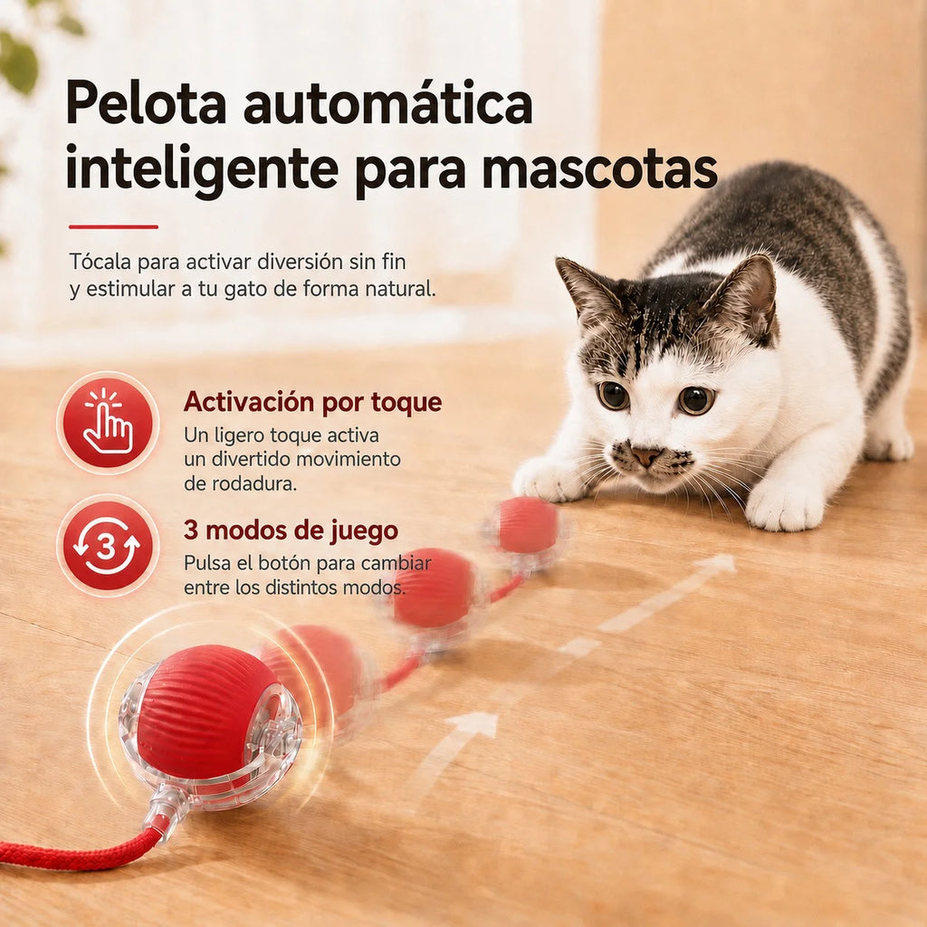 Pelota Automática Recargable para Gatos