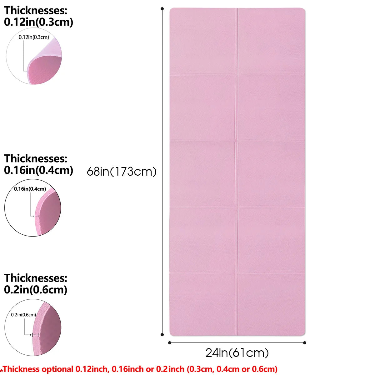 Esterilla de Yoga y Pilates 173 × 61 cm