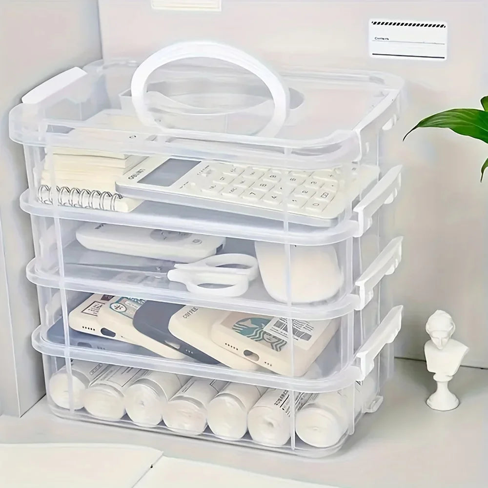 Caja Transparente Apilable de 4 Niveles