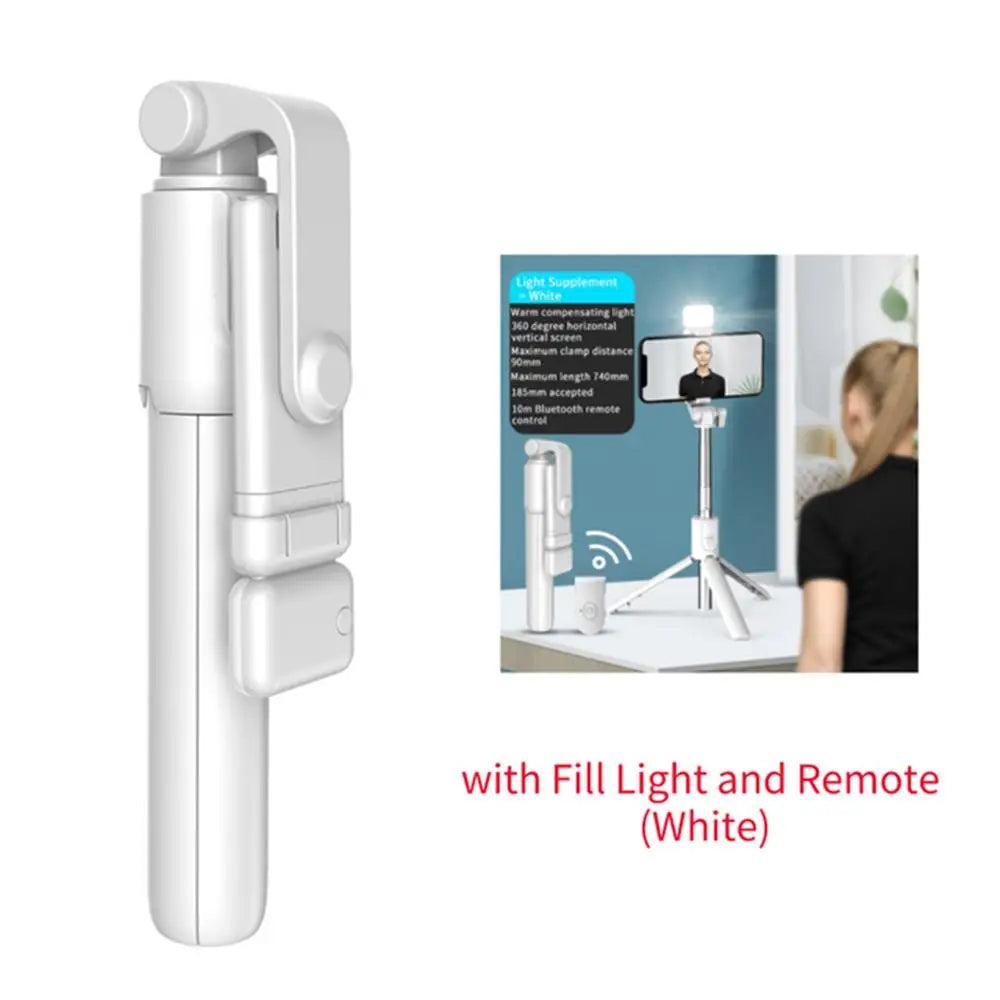 Palo de Selfie con Trípode Bluetooth y Luz LED