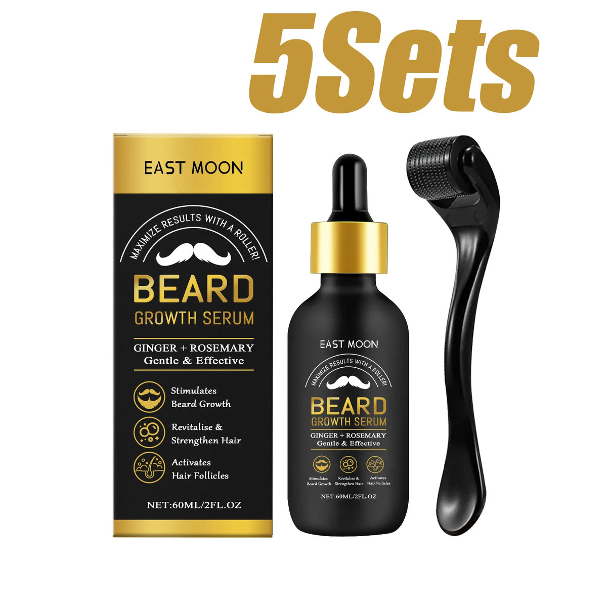 Set de Cuidado para Barba con Aceite 60 ml y Micro Rodillo