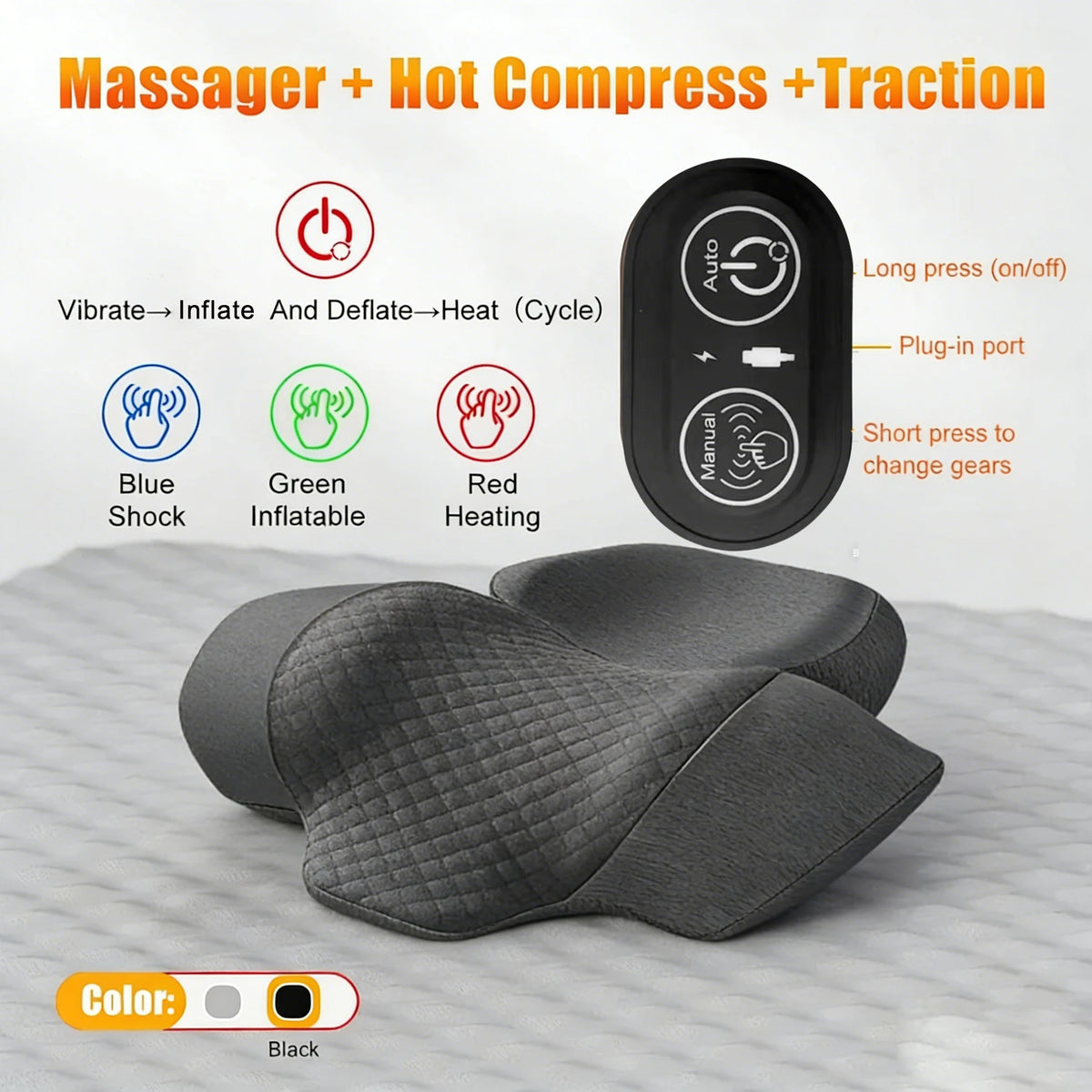 Masajeador Cervical Eléctrico con Calor y Vibración
