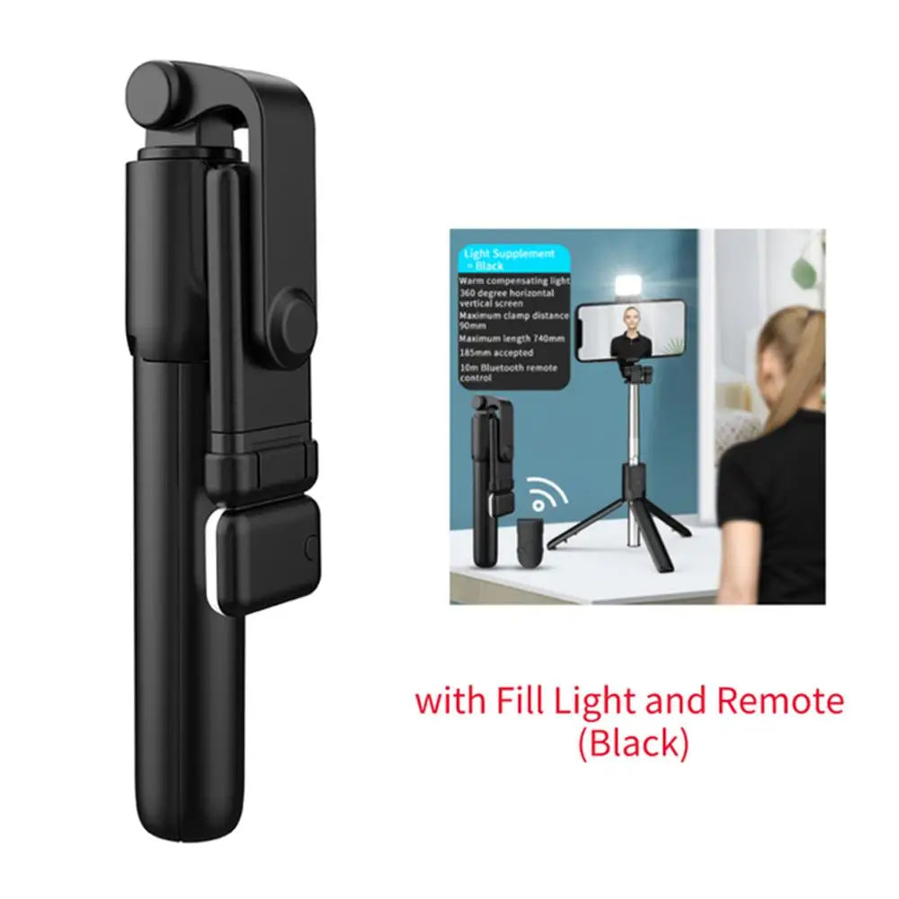 Palo de Selfie con Trípode Bluetooth y Luz LED