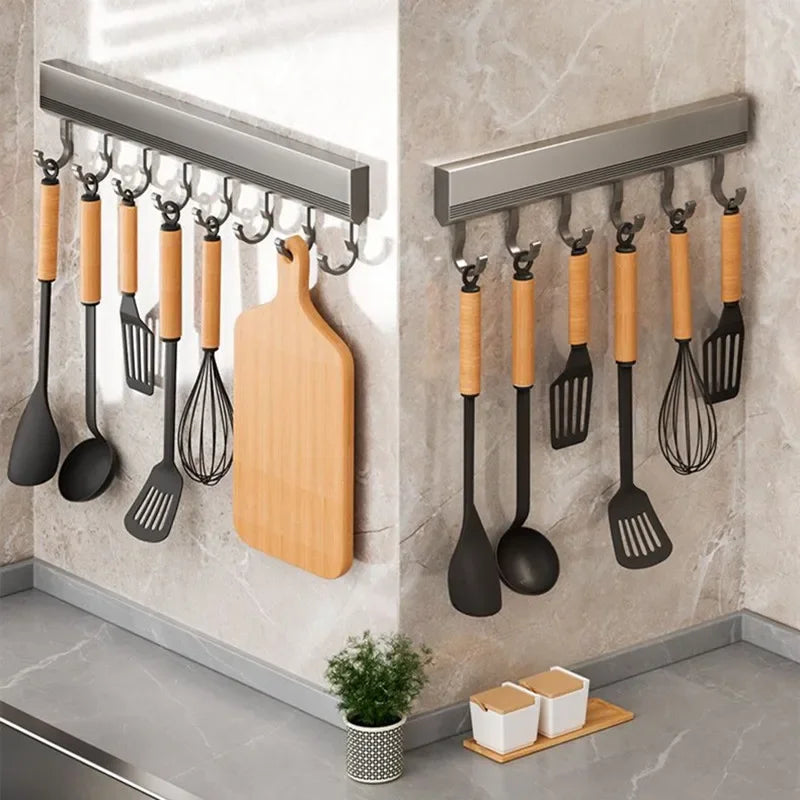 Barra de Ganchos de Pared sin Taladro