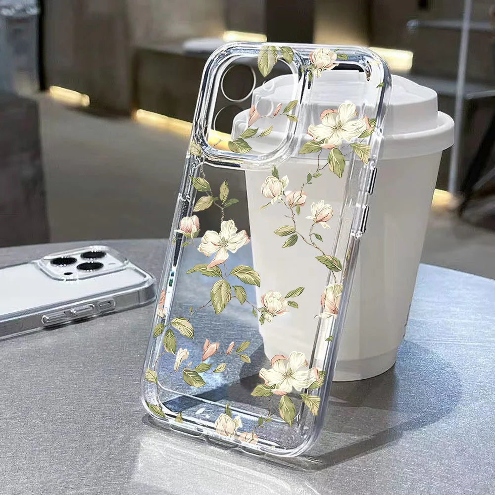 Funda Floral Transparente para iPhone