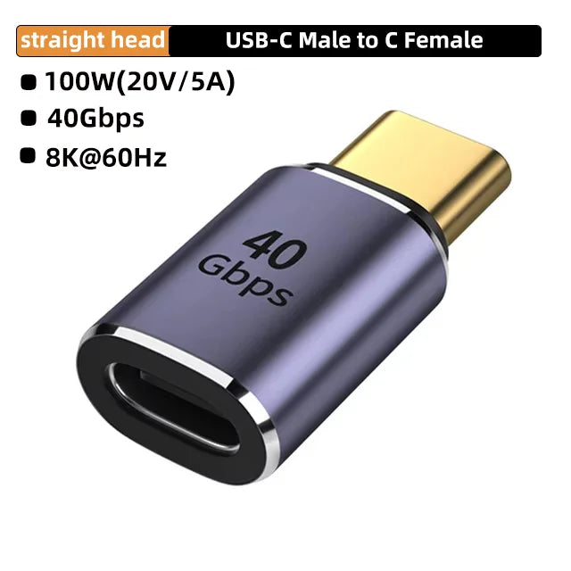 Adaptador USB-C 90° USB4 para Datos y Carga