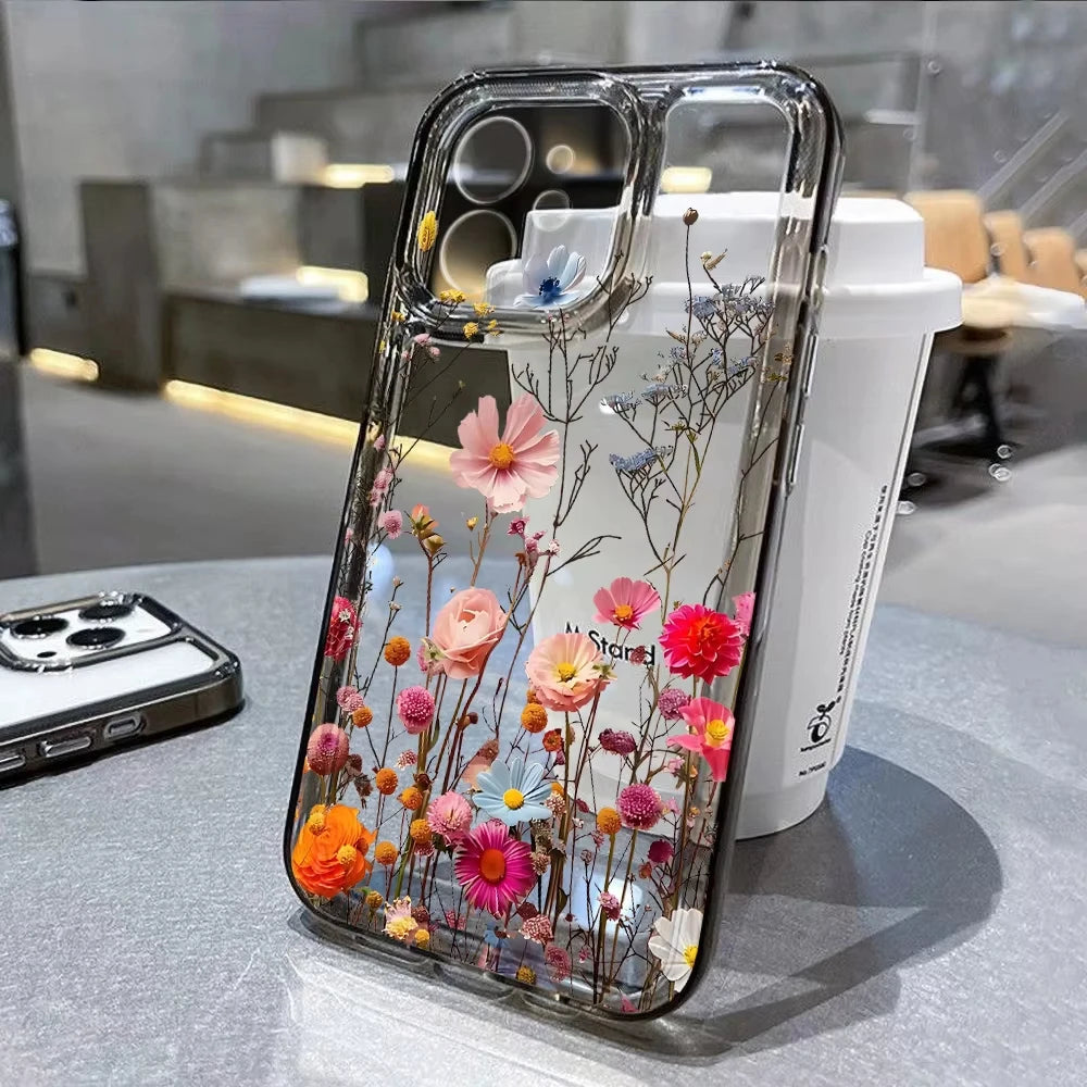 Funda Floral Transparente para iPhone
