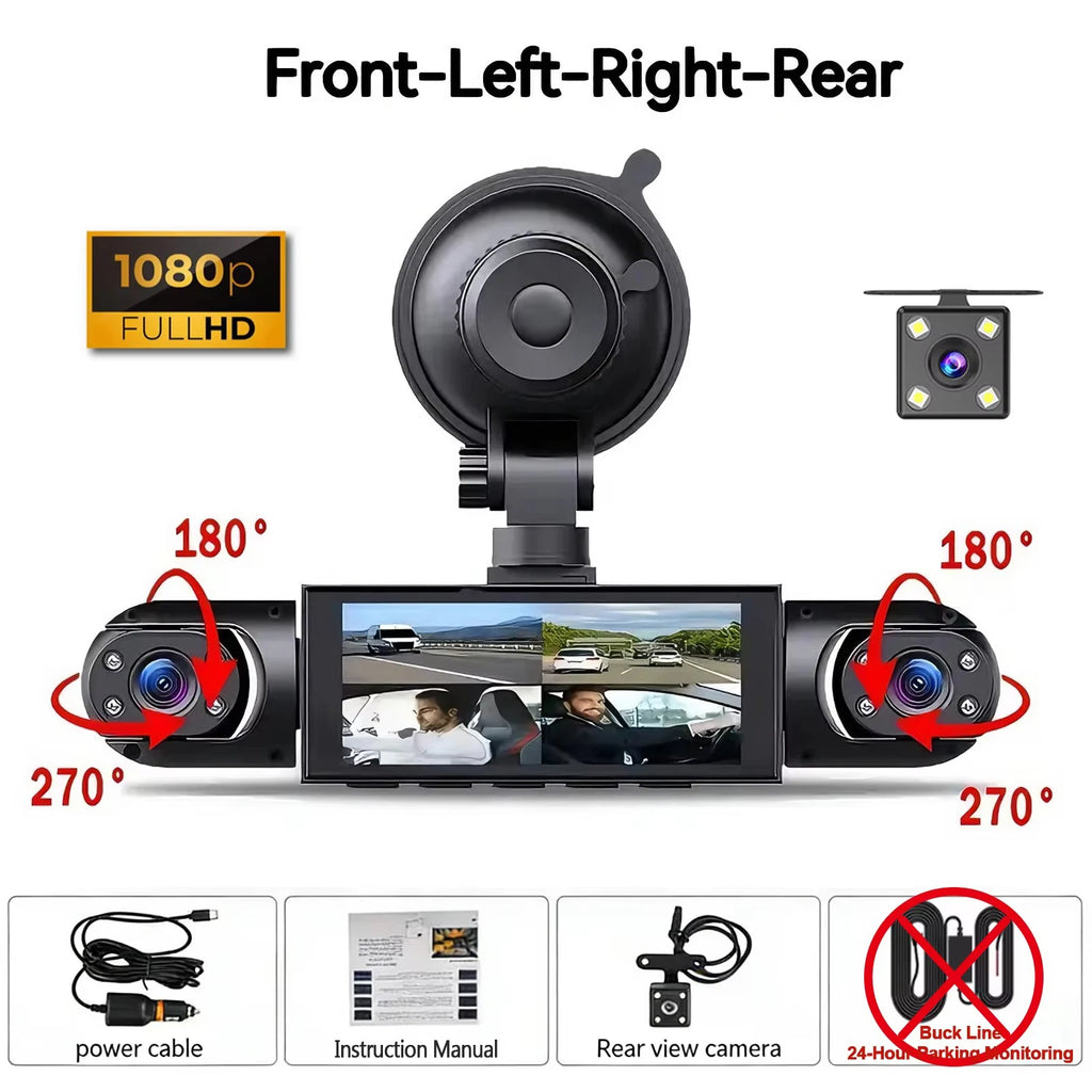 Dashcam de 3 o 4 Cámaras con Visión Nocturna
