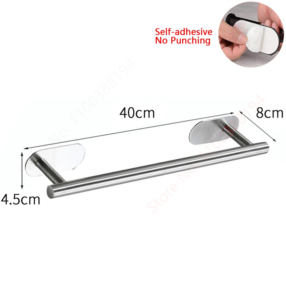 Portarrollos Adhesivo de Acero para Baño y Cocina