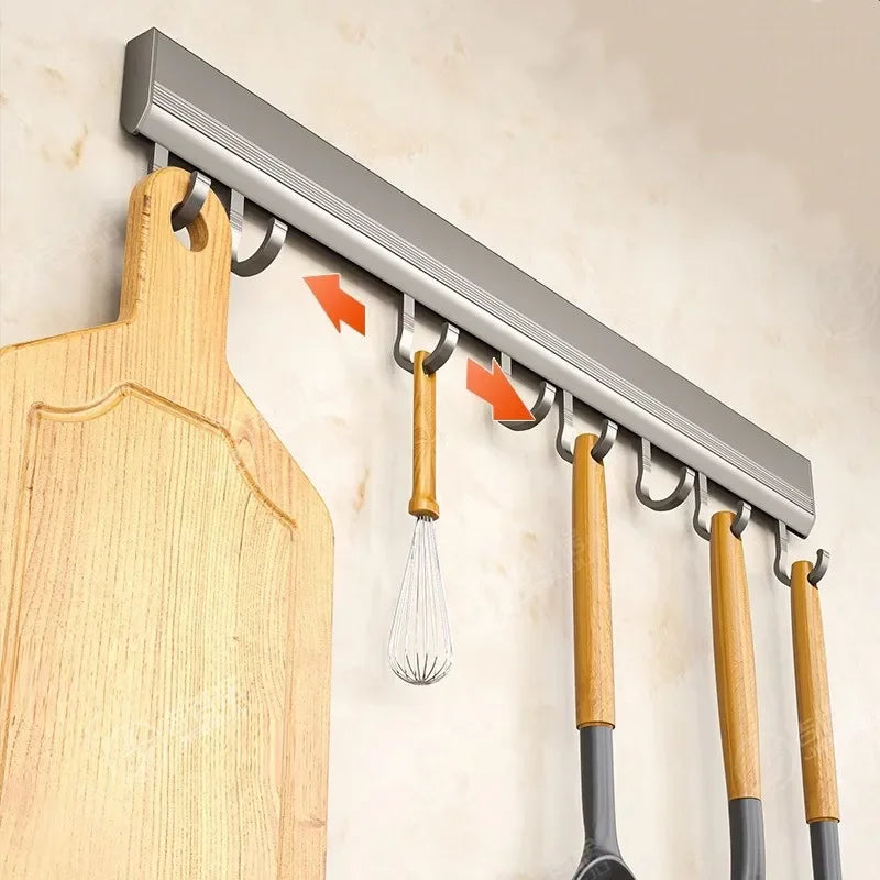 Barra de Ganchos de Pared sin Taladro