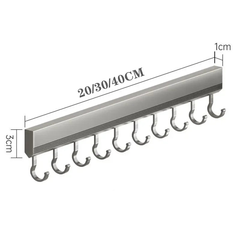 Barra de Ganchos de Pared sin Taladro