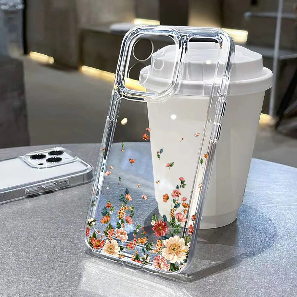 Funda Floral Transparente para iPhone