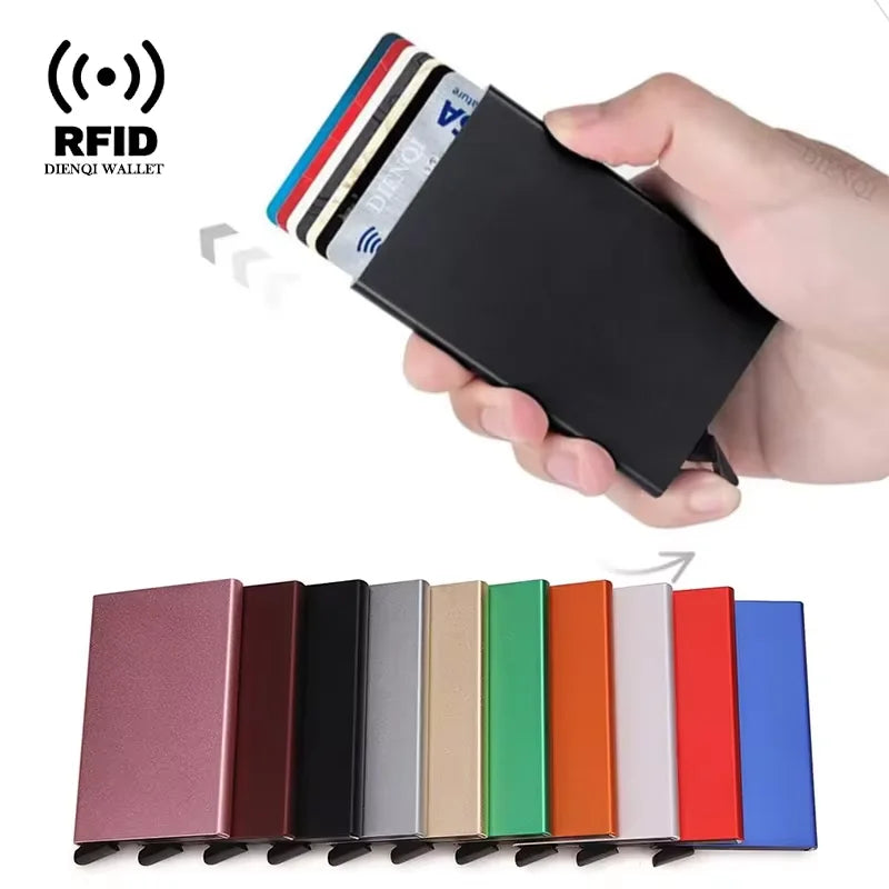 Tarjetero Metálico Compacto con Protección RFID