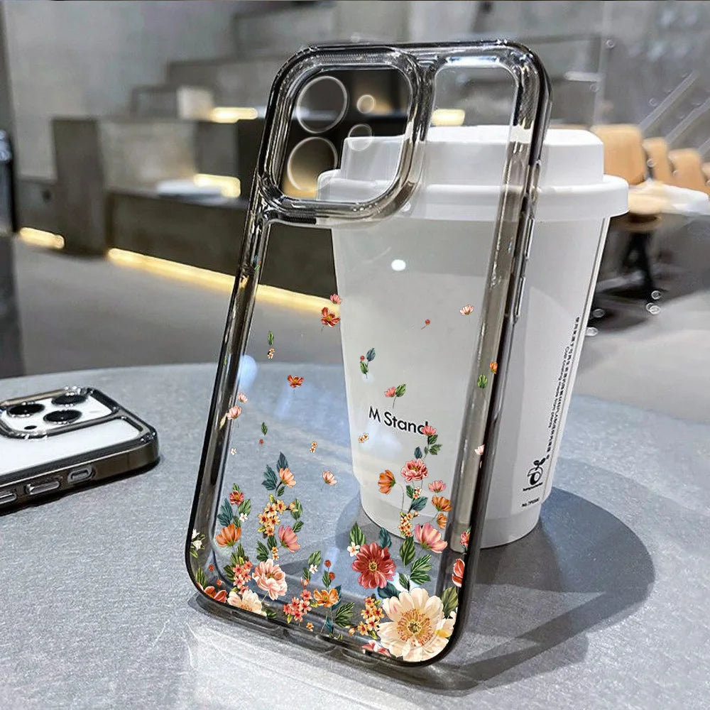 Funda Floral Transparente para iPhone
