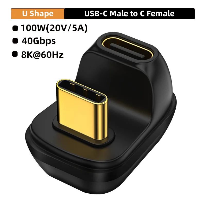 Adaptador USB-C 90° USB4 para Datos y Carga