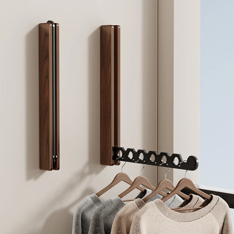 Perchero Plegable de Madera para Pared