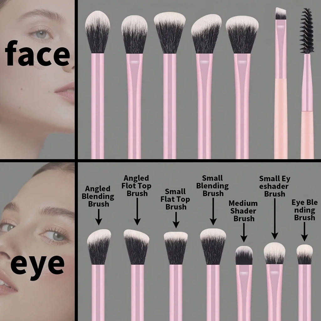 Set de 13 Brochas de Maquillaje para Rostro y Ojos