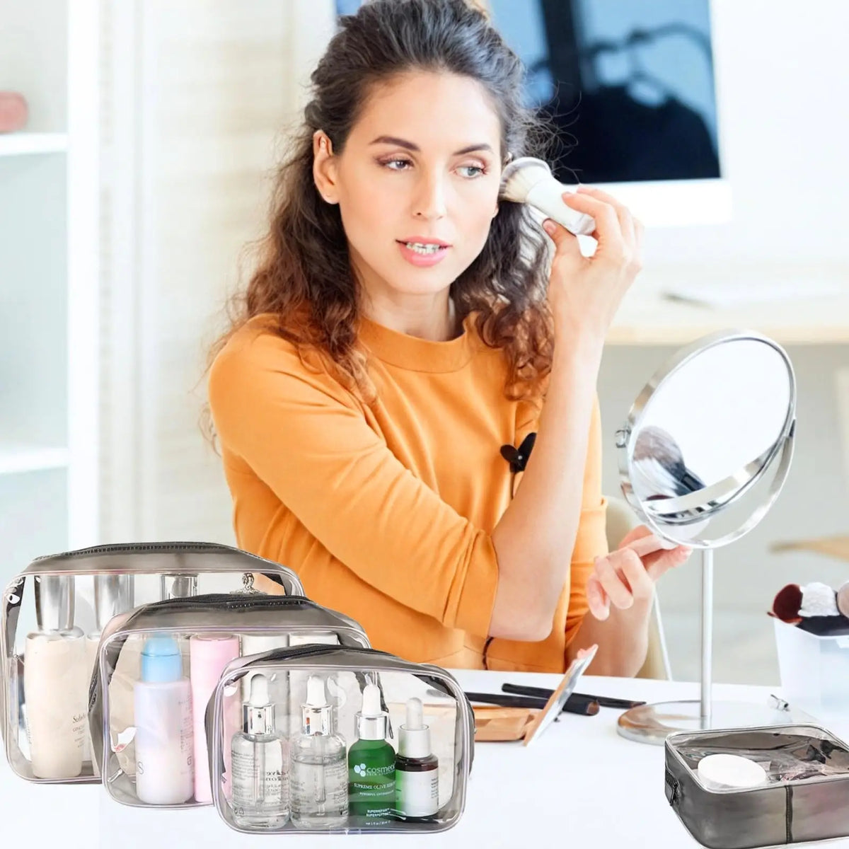 Neceser Transparente para Maquillaje y Viaje