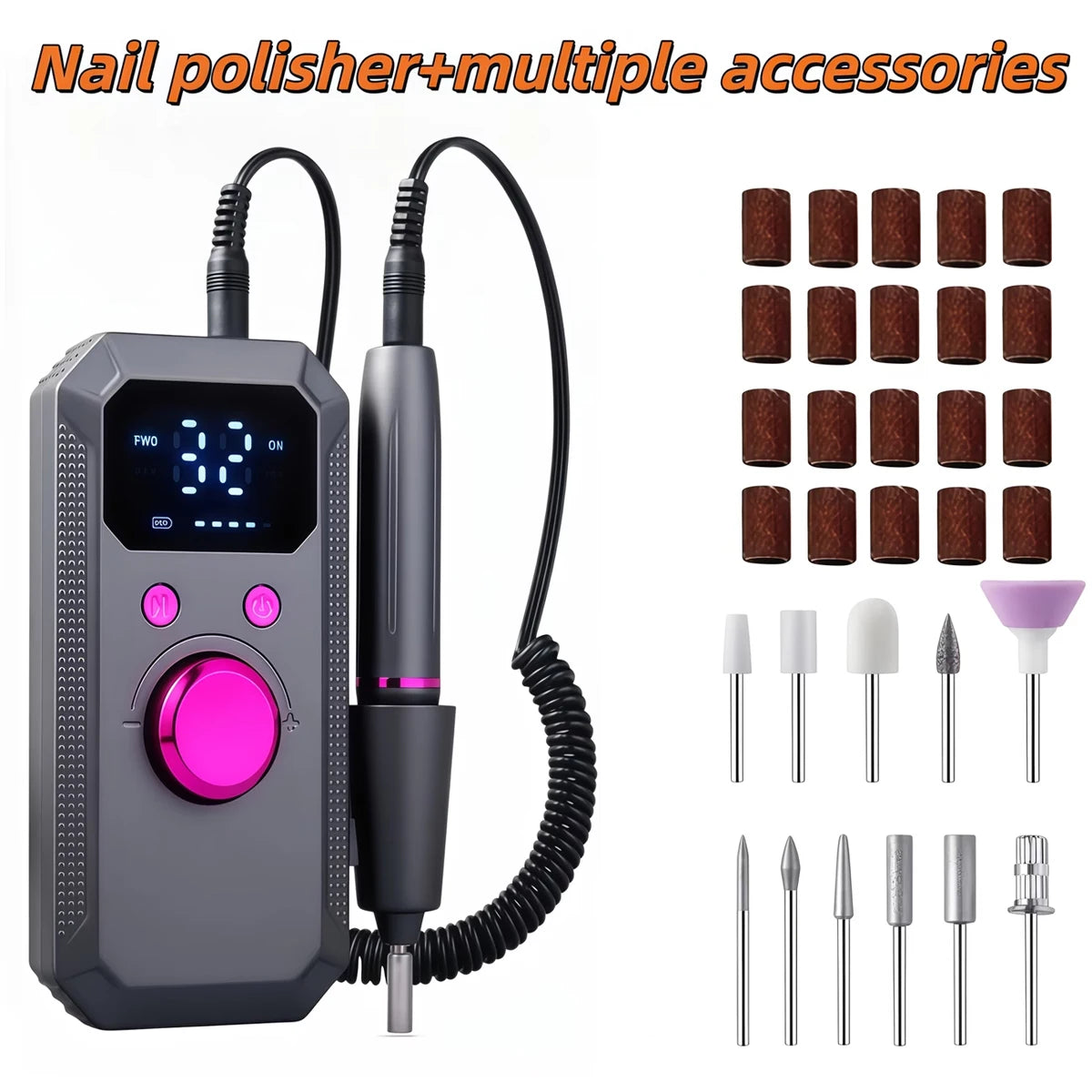 Lima Eléctrica Recargable para Manicura y Pedicura