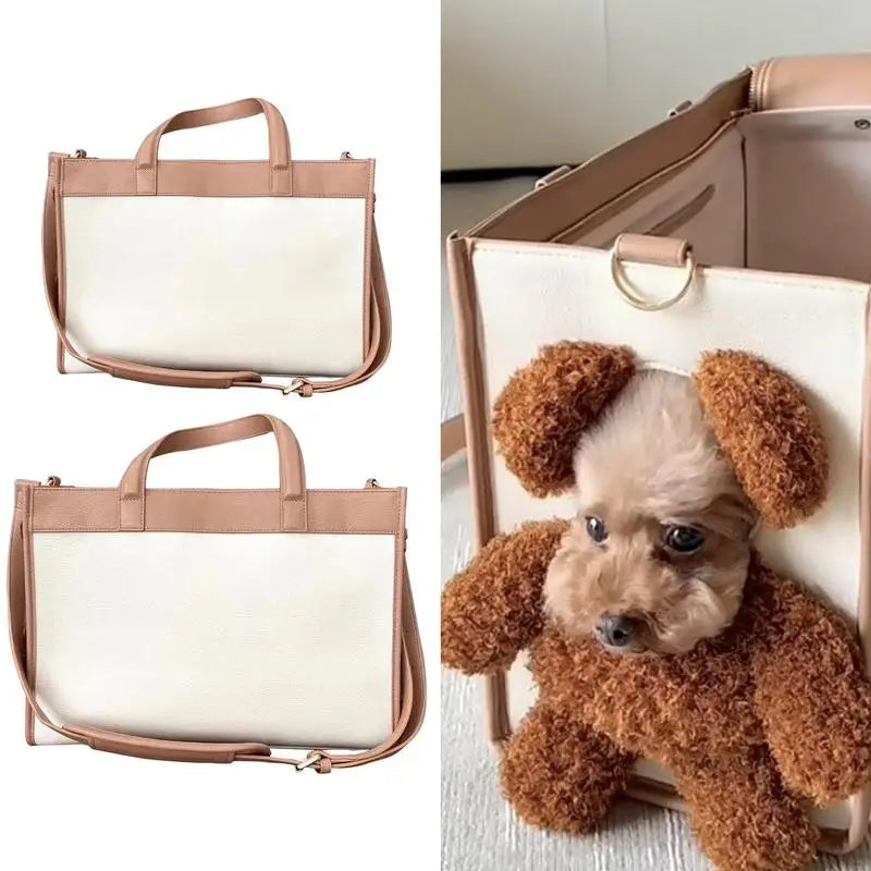 Bolsa de Transporte de Cuero PU para Mascotas Pequeñas