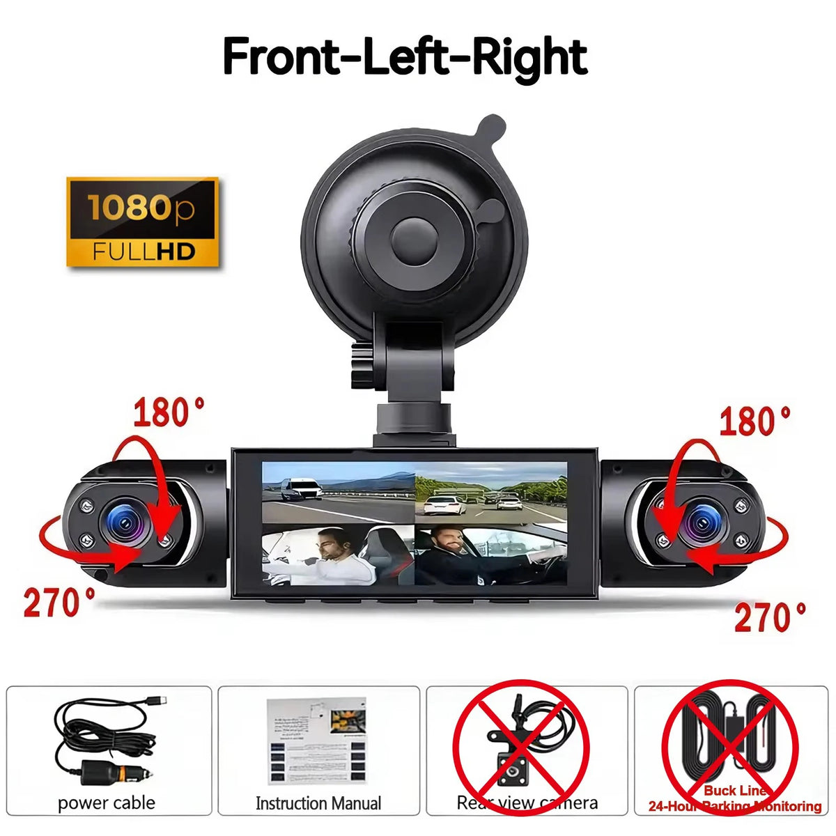 Dashcam de 3 o 4 Cámaras con Visión Nocturna