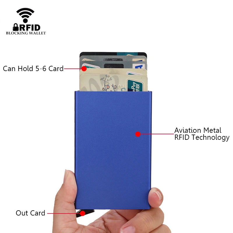 Tarjetero Metálico Compacto con Protección RFID
