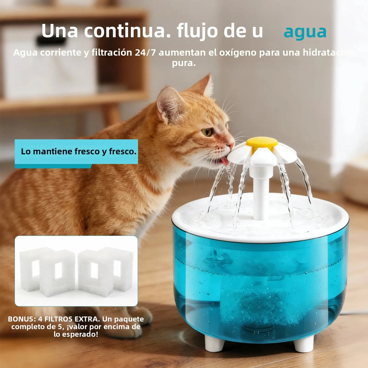 Bebedero Automático con Filtro para Mascotas