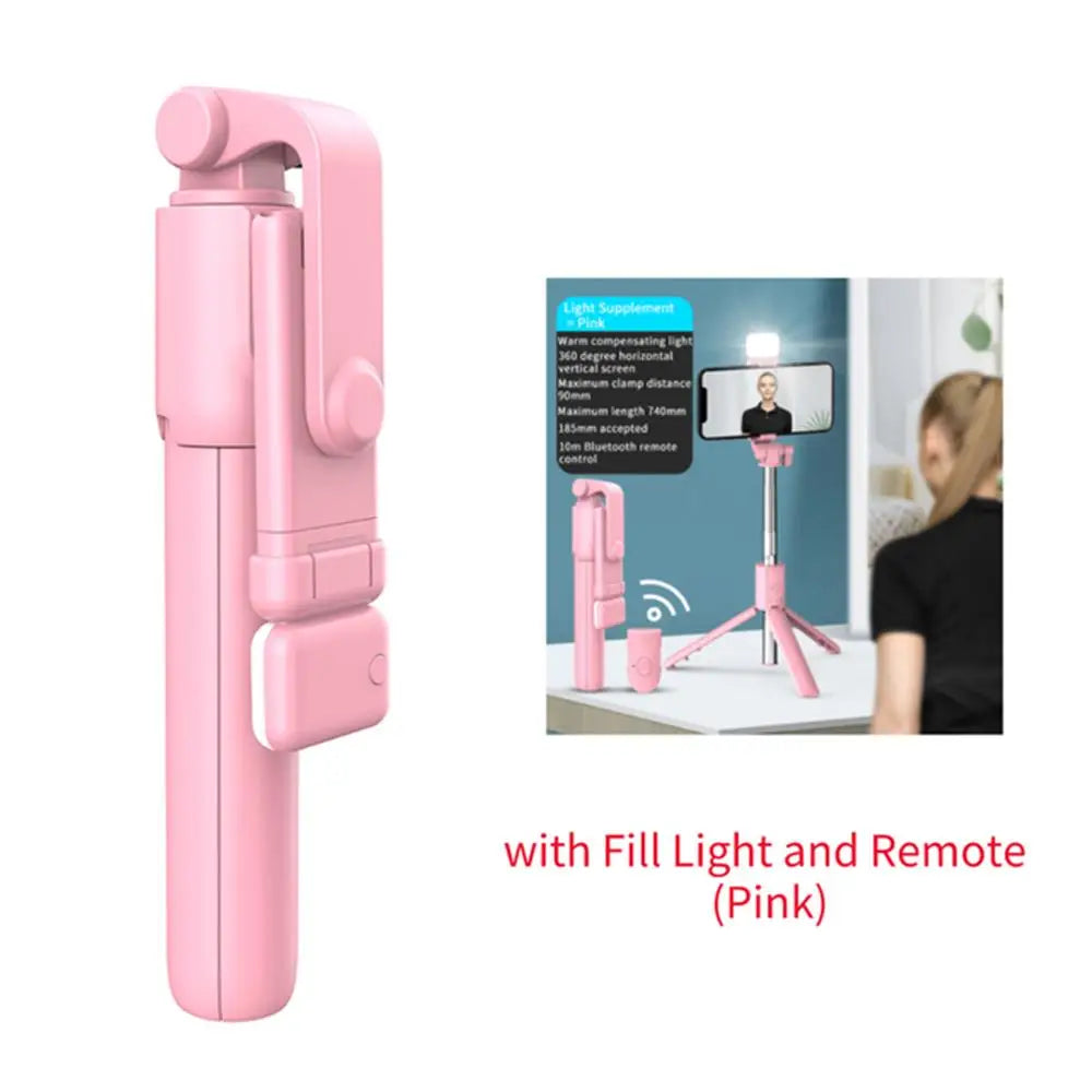Palo de Selfie con Trípode Bluetooth y Luz LED