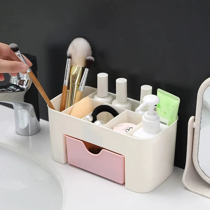 Organizador de Maquillaje con Cajón y 6 Compartimentos