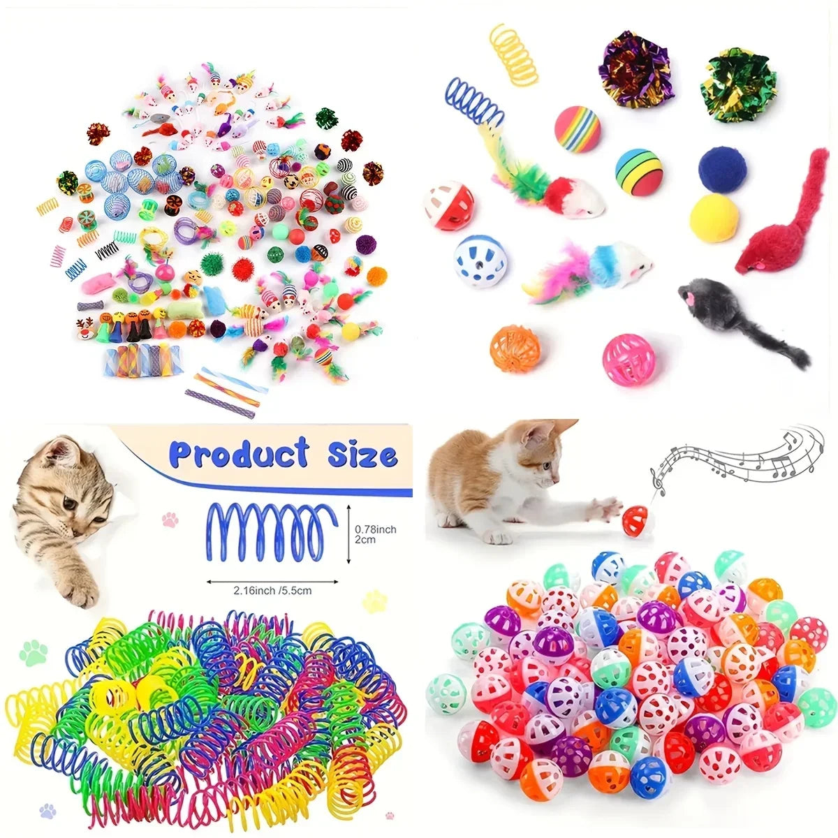 Pack Mixto de Juguetes para Gatos de 14, 28 o 56 Piezas