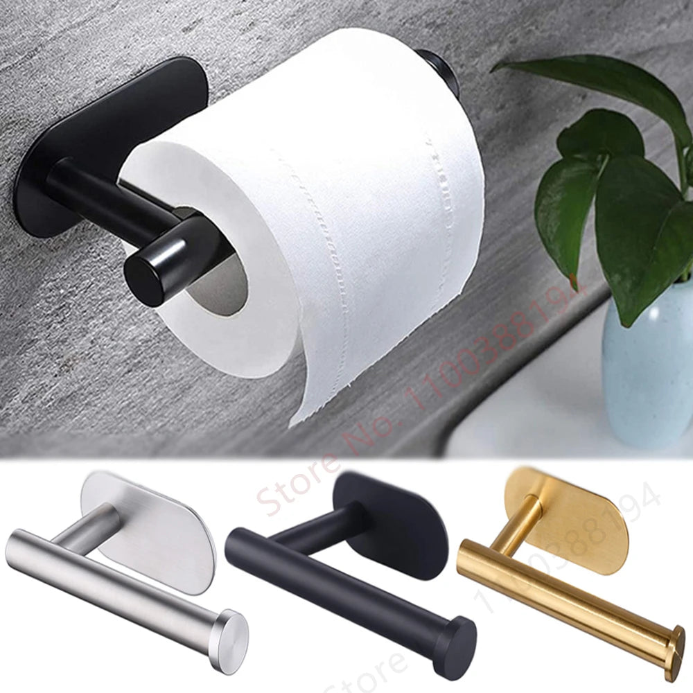 Portarrollos Adhesivo de Acero para Baño y Cocina