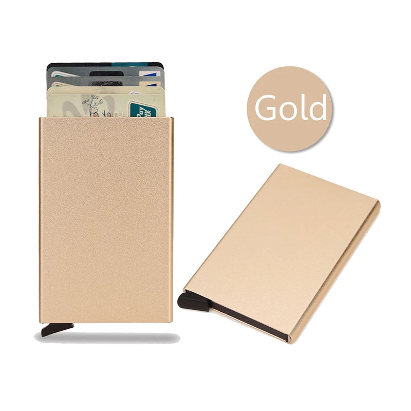 Tarjetero Metálico Compacto con Protección RFID