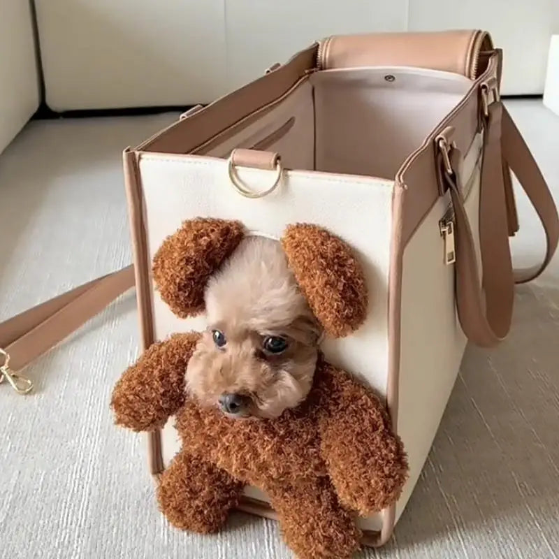 Bolsa de Transporte de Cuero PU para Mascotas Pequeñas