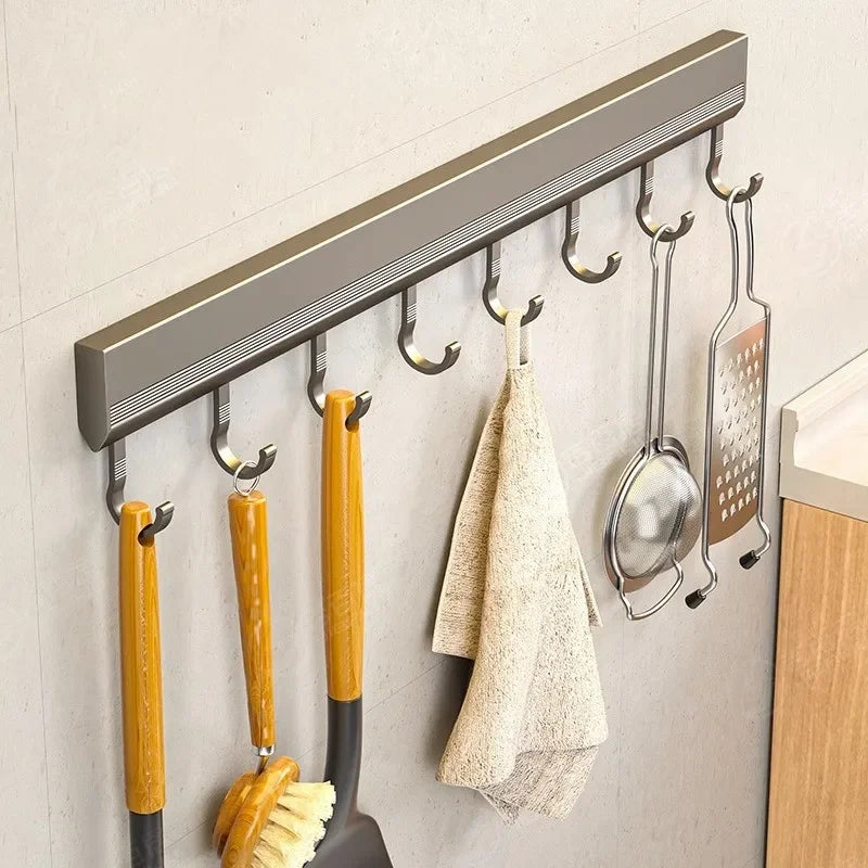 Barra de Ganchos de Pared sin Taladro