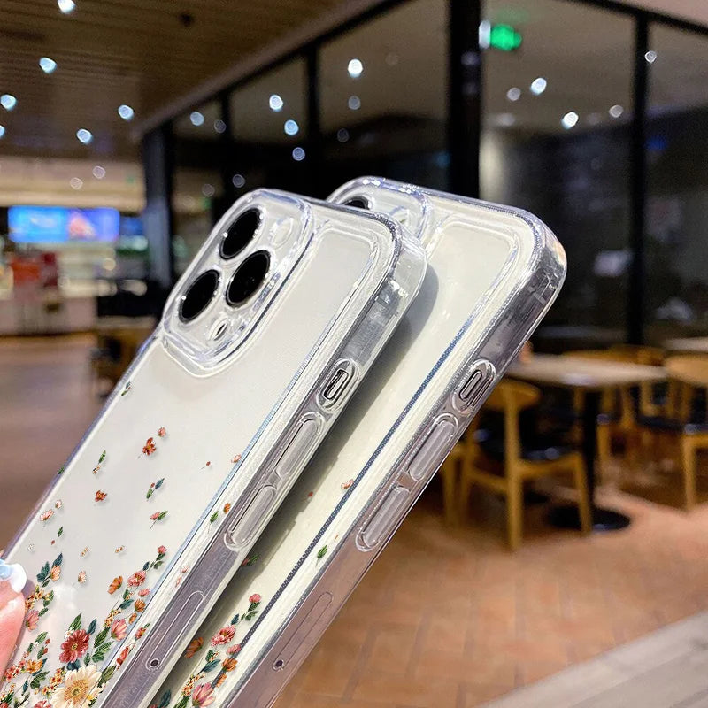 Funda Floral Transparente para iPhone