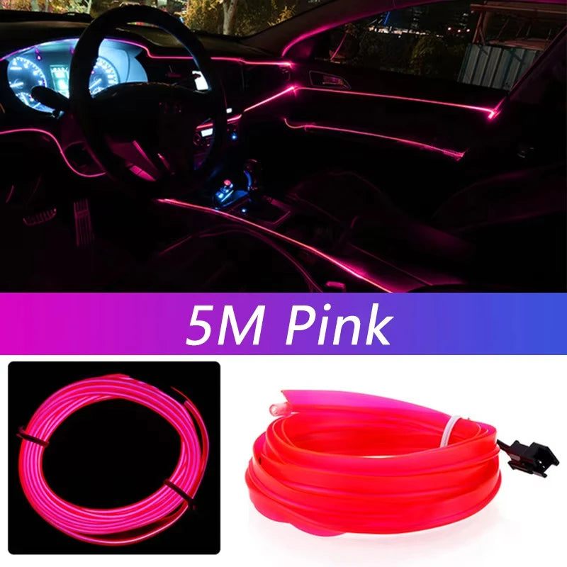Tira de Luces LED Neón para Interior de Coche (5M)