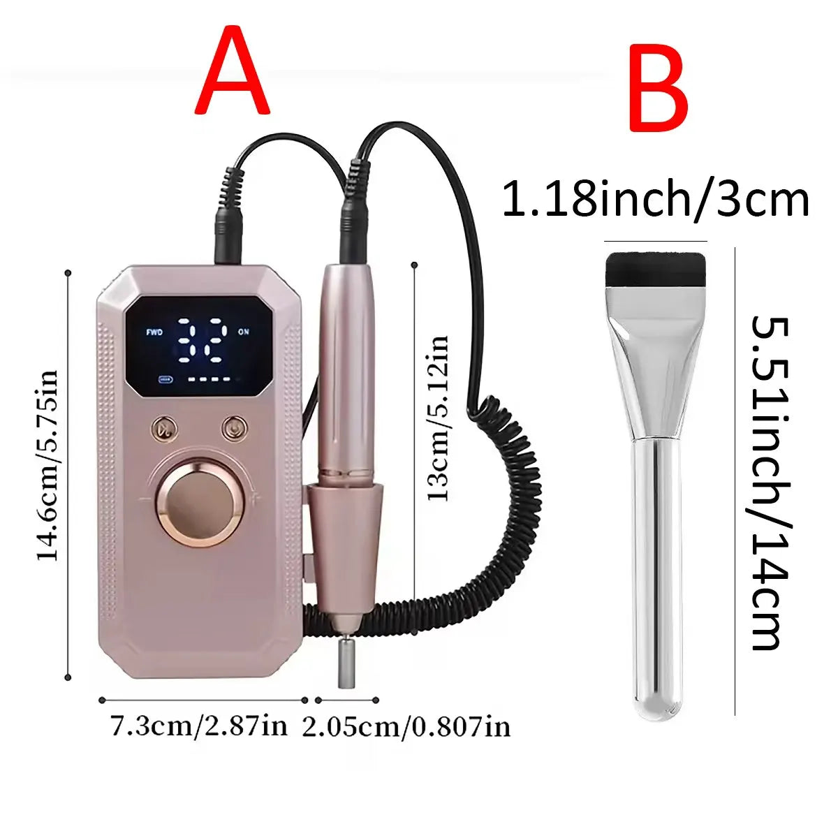 Lima Eléctrica Recargable para Manicura y Pedicura