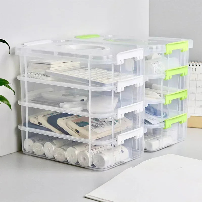 Caja Transparente Apilable de 4 Niveles