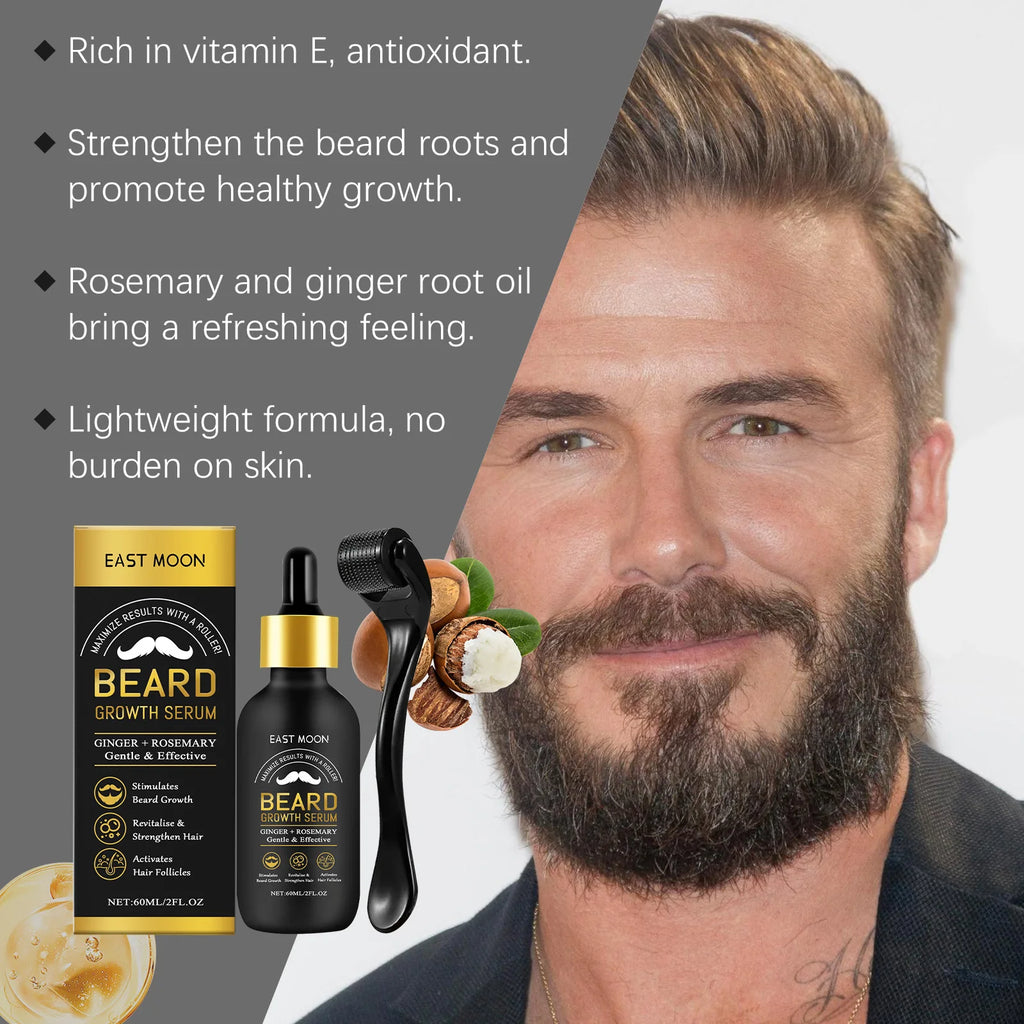 Set de Cuidado para Barba con Aceite 60 ml y Micro Rodillo