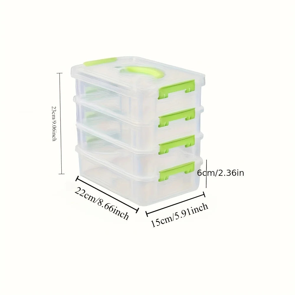 Caja Transparente Apilable de 4 Niveles