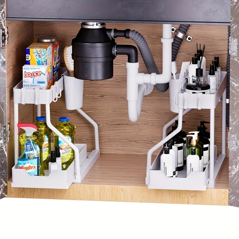 Organizador Extraíble de 2 Niveles para Cocina y Baño