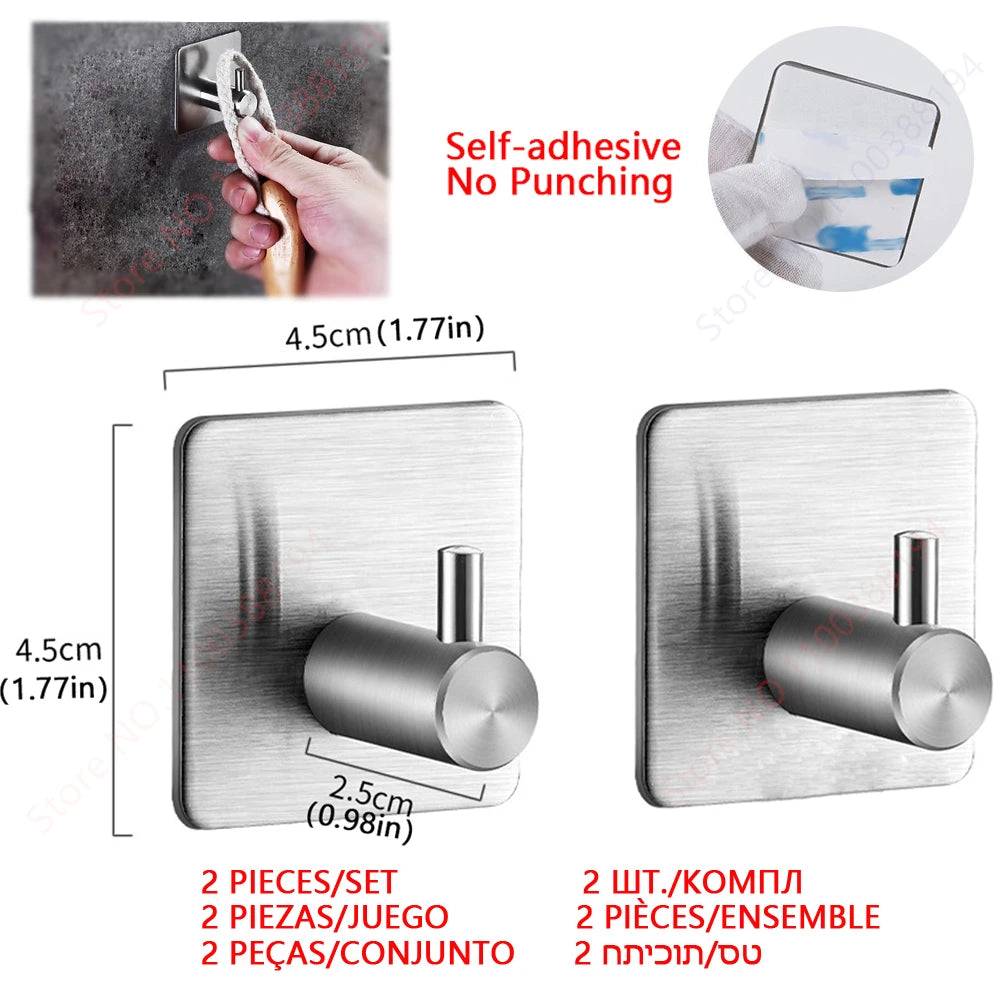 Portarrollos Adhesivo de Acero para Baño y Cocina