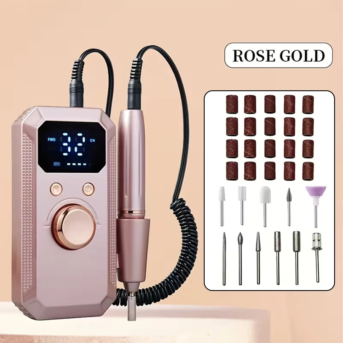 Lima Eléctrica Recargable para Manicura y Pedicura