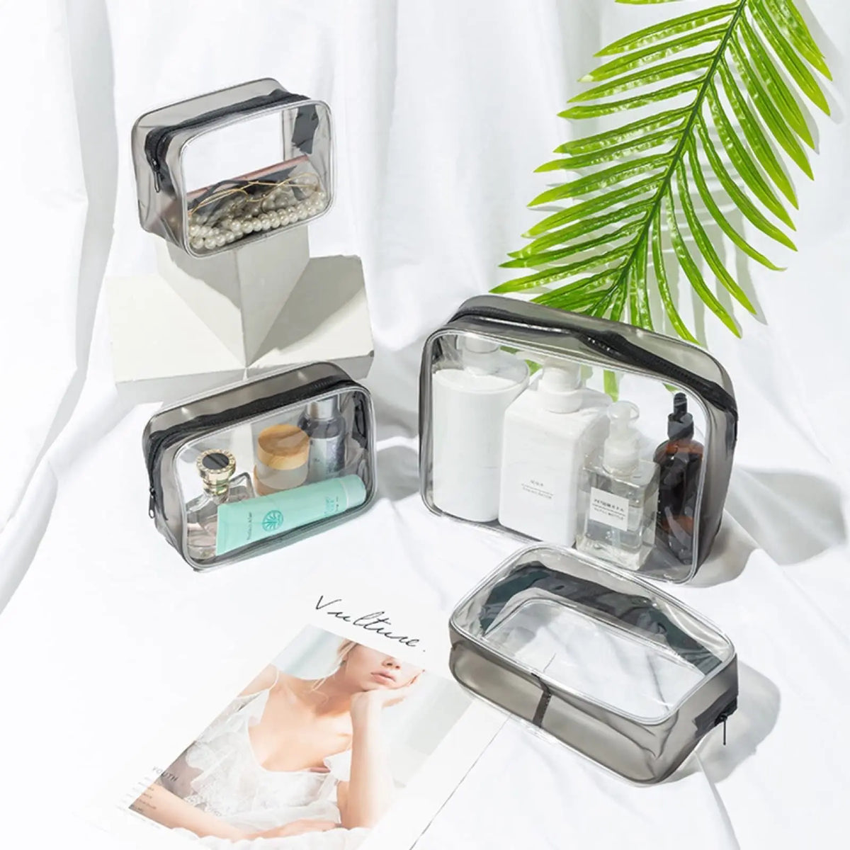 Neceser Transparente para Maquillaje y Viaje