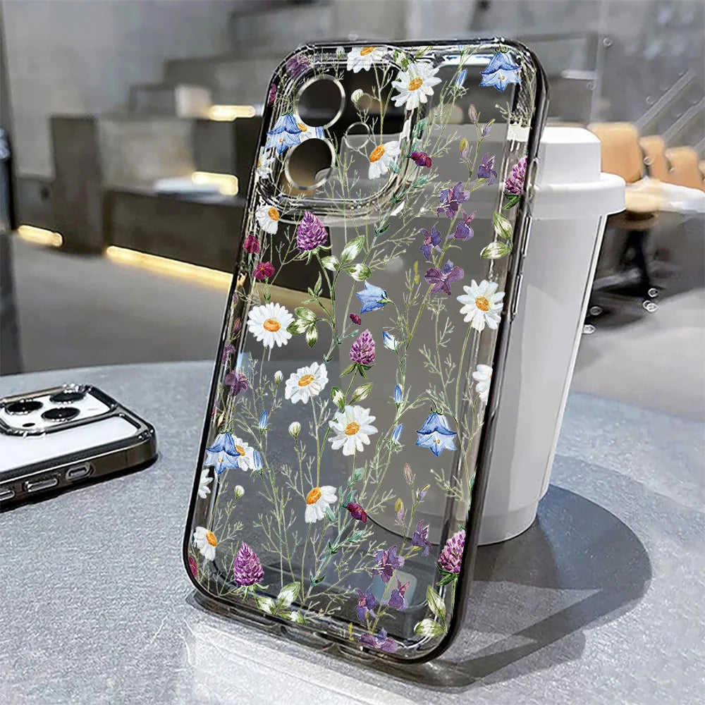 Funda Floral Transparente para iPhone