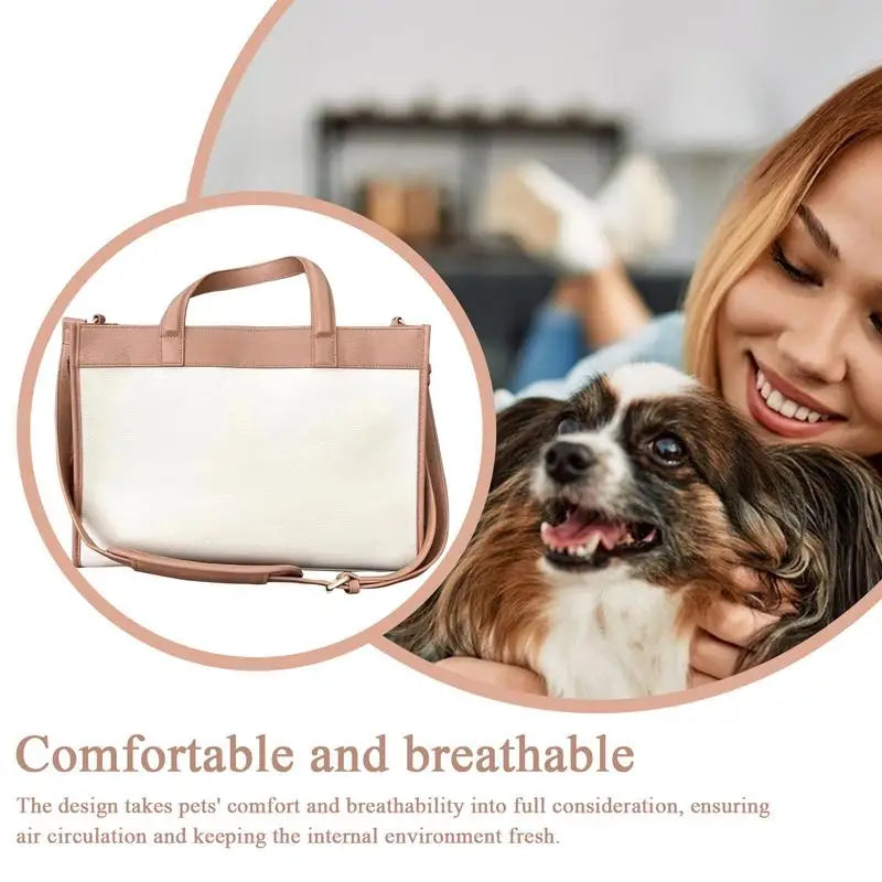 Bolsa de Transporte de Cuero PU para Mascotas Pequeñas