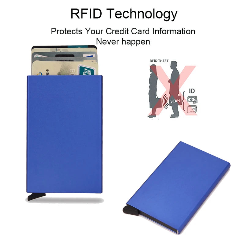 Tarjetero Metálico Compacto con Protección RFID