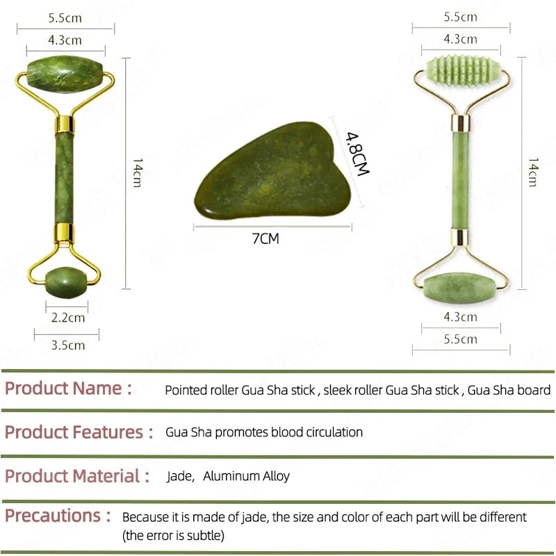 Rodillo Facial y Gua Sha de Piedra