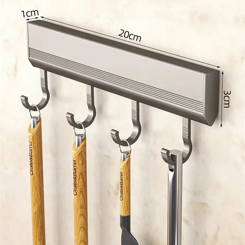 Barra de Ganchos de Pared sin Taladro